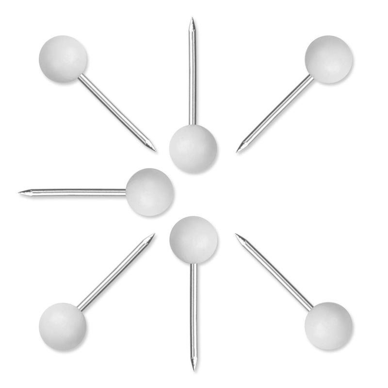 Yalis Push Pins Map Tacks 1/8-Inch Assorted Color Beads Head Map Marking Push Pins,500-count (White) - Image 2